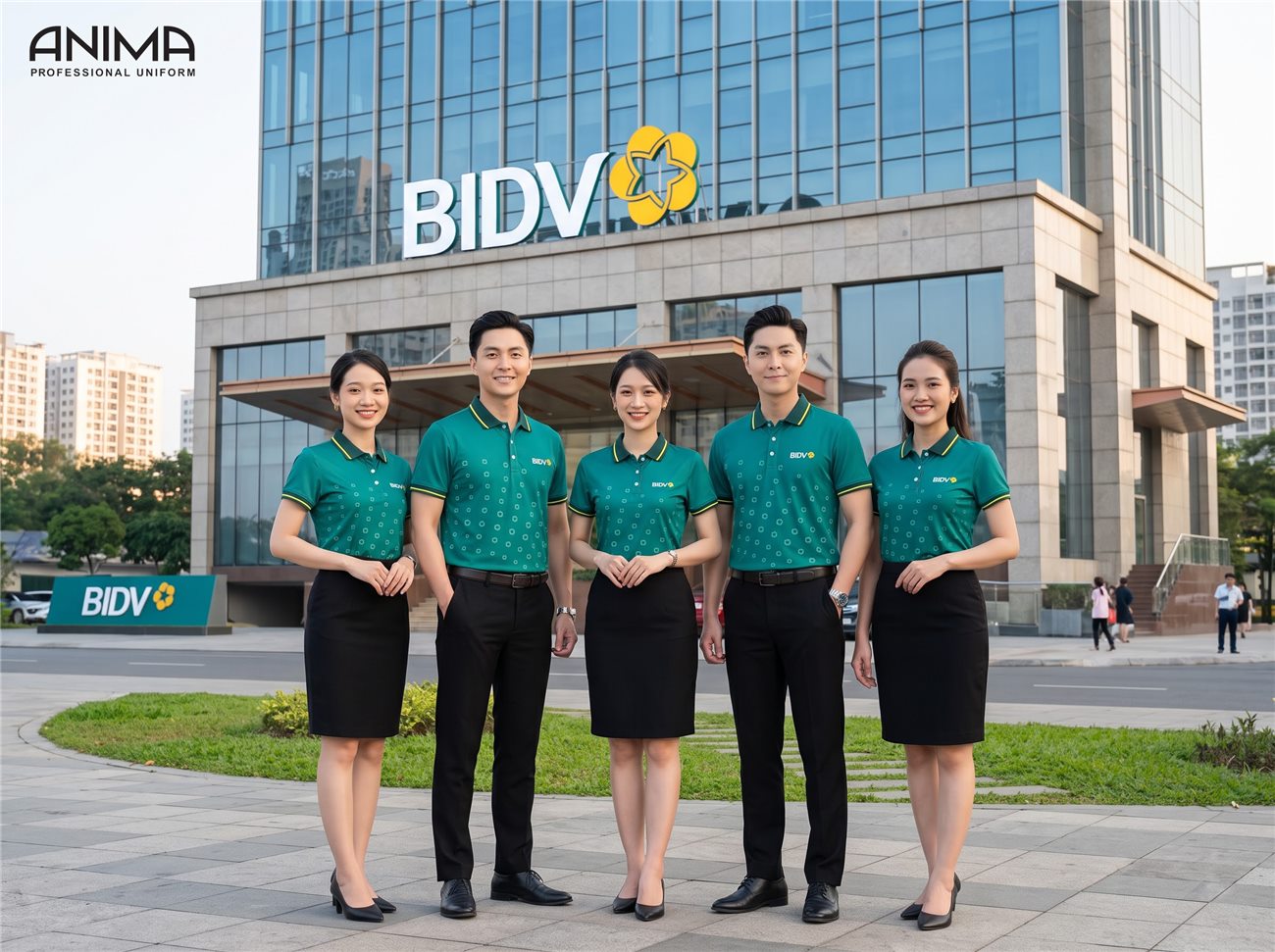 đồng phục ngân hàng BIDV do ANIMA thực hiện