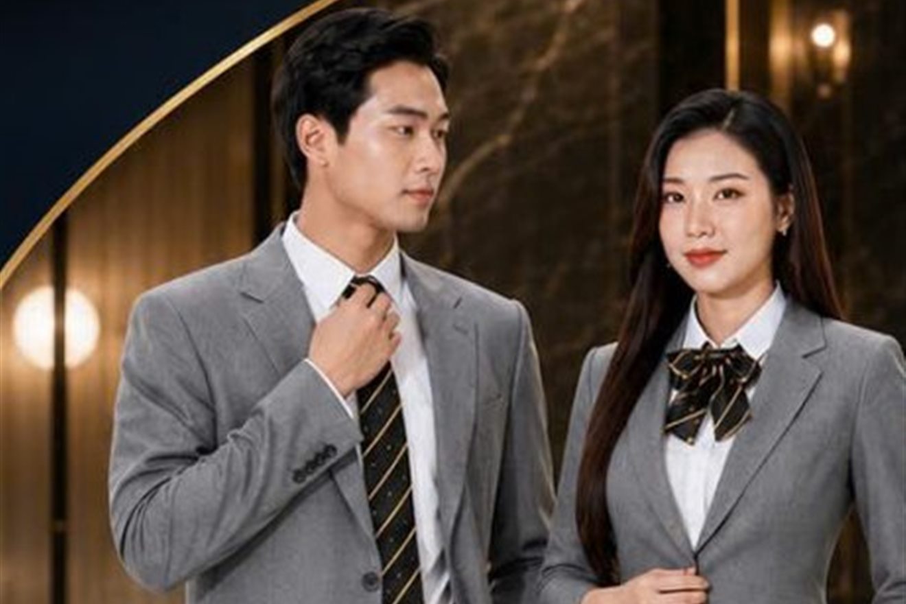 Đồng phục cấp lãnh đạo vest xám cao cấp ANIMA theo chuẩn nhận diện thương hiệu