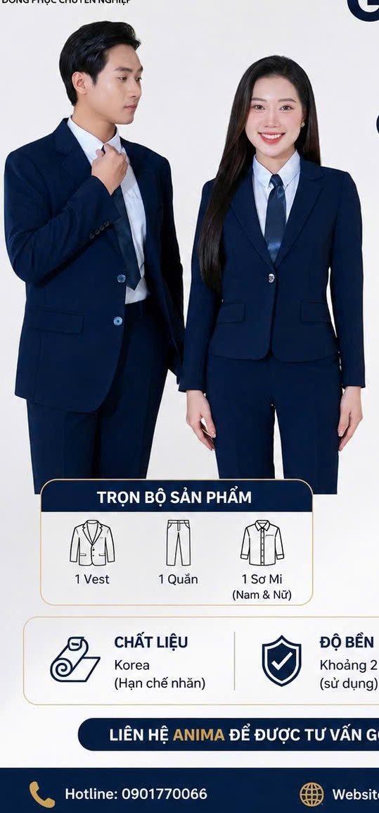 Đồng phục vest công sở navy ANIMA